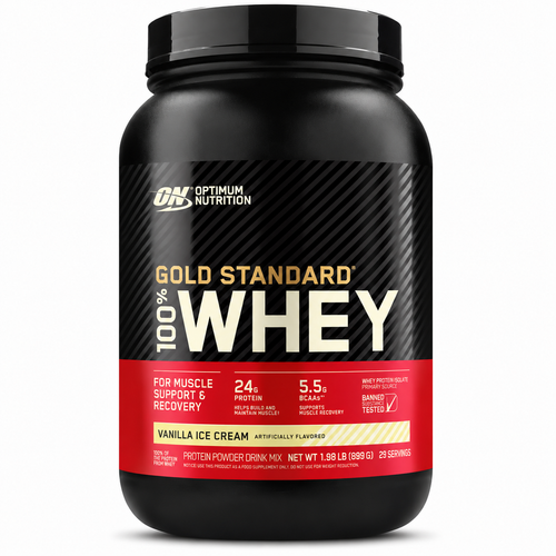 PROTEINA WHEY ISOLATE 24G | OPTIMUM NUTRITION GOLD STANDARD | VANILLA ICE CREAM | 1.98LB 29 SERVICIOS