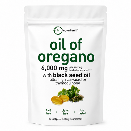 ACEITE DE ORÉGANO CON SEMILLA NEGRA 6000 MG | MICROINGREDIENTS | 90 SOFTGELS