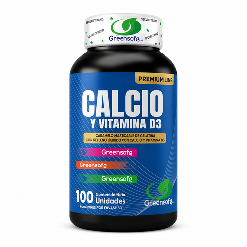 CALCIO + VITAMINA D3 | 1200 MG | GREENSOFG | 100 UNIDADES