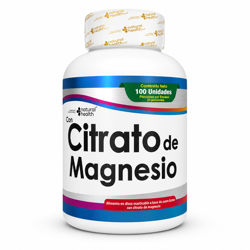 CITRATO DE MAGNESIO MASTICABLE | NATURAL HEALTH | 100 TABLETAS INVIMA
